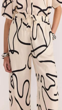 Staple The Label Zenith Cream Abstract Resort Pant