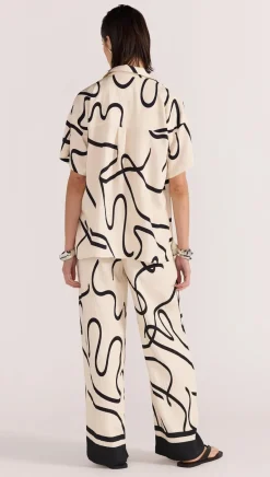 Staple The Label Zenith Cream Abstract Resort Pant