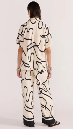 Staple The Label Zenith Cream Abstract Resort SS Shirt