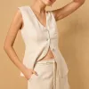 Mon Renn Zephyr Natural Flecked Vest Top
