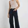 Among the Brave Zoey Black Denim High Rise Wide Leg Pocket Jean