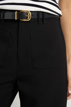 Among the Brave Zoey Black Tailored High Rise Wide Leg Pocket Pants
