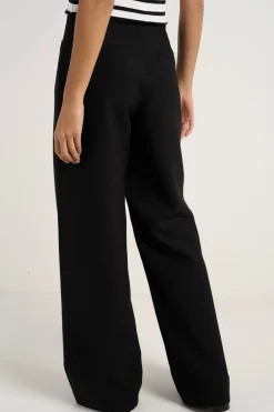 Among the Brave Zoey Black Tailored High Rise Wide Leg Pocket Pants