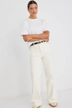 Among the Brave Zoey Ecru High Rise Wide Leg Pocket Jean