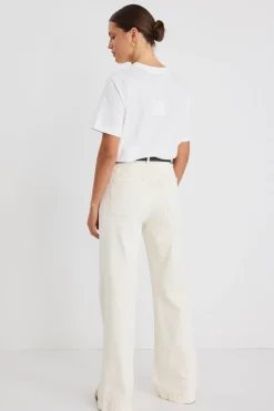 Among the Brave Zoey Ecru High Rise Wide Leg Pocket Jean