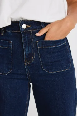 Among the Brave Zoey Indigo High Rise Wide Leg Pocket Jean