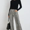 Among the Brave Zoey Leopard High Rise Wide Leg Pocket Jean