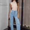 Among the Brave Zoey Light Blue High Rise Wide Leg Pocket Jean