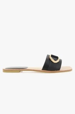 Billini Zoia Black Gold Buckle Slide