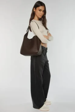 Peta + Jain Zozo Chocolate Pebble Slouch Tote Bag
